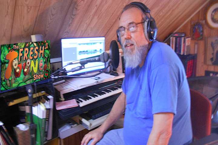 15 Me at mic recording the Fresh Toones Show for Rochester Free Radio